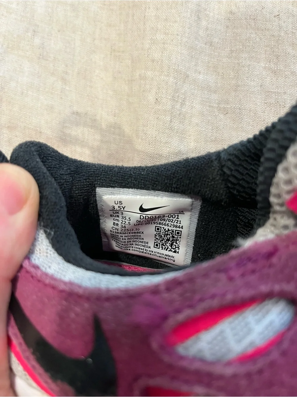 Nike Kids Gray, Pink & Black Mesh Athletic Sneakers